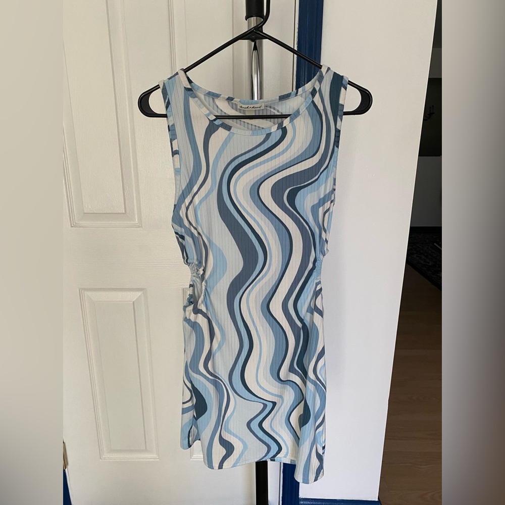 Derek Heart Blue Swirl Tank Dress Size L
